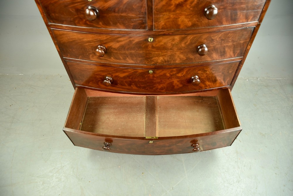 Victorian mahogany bow front chest of drawers  View VIII