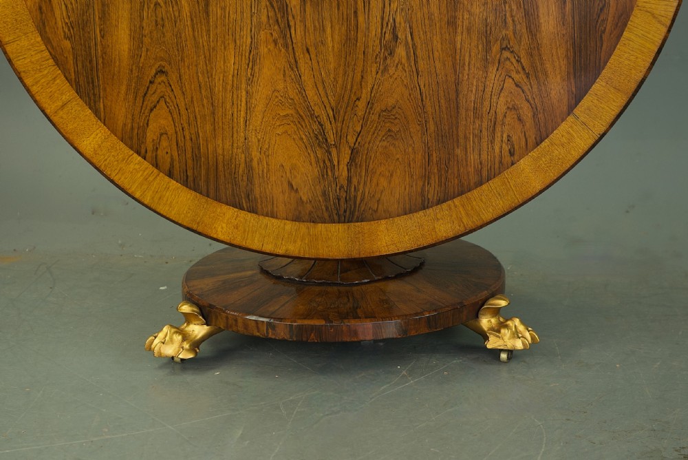 Regency rosewood circular round  dining table  View III