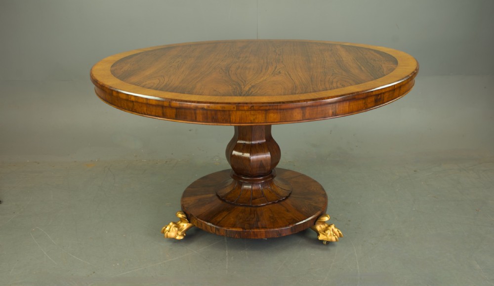 Regency rosewood circular round  dining table  View V