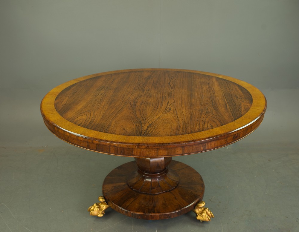 Regency rosewood circular round  dining table  View VI