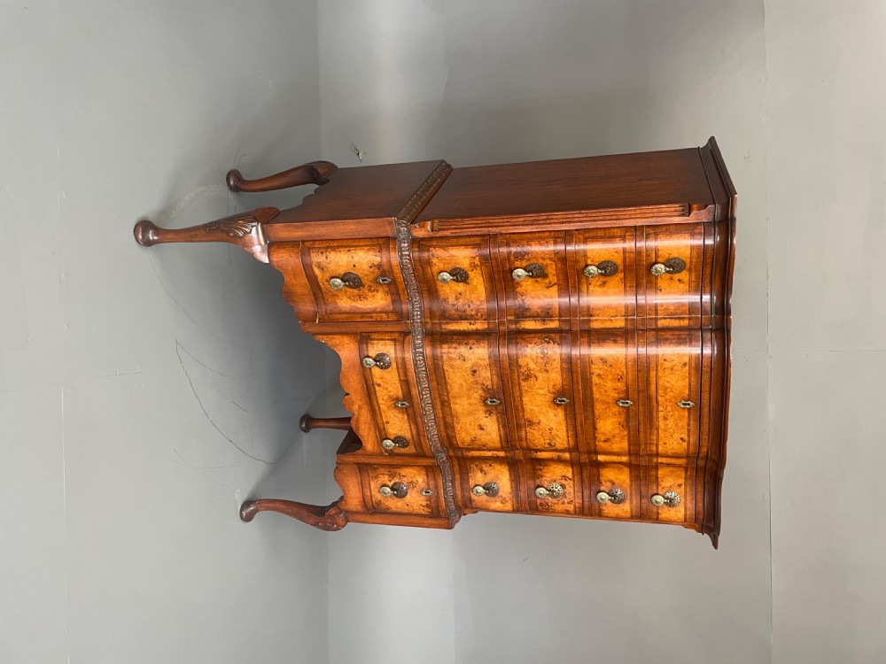 Antique Queen Anne style walnut tall boy chest of drawers  View II