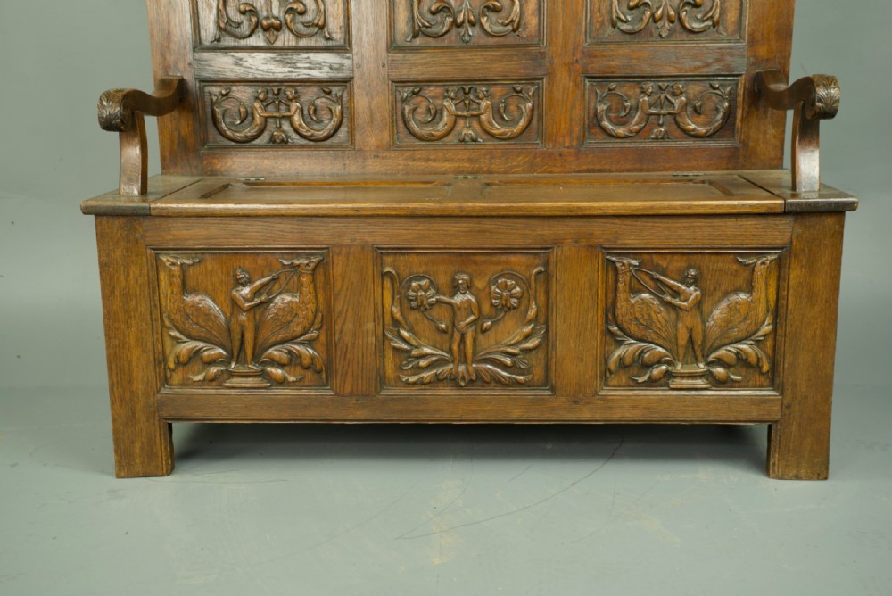 carved oak bench  View III