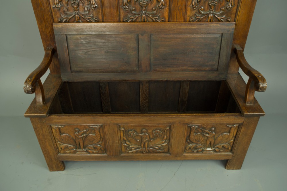 carved oak bench  View X