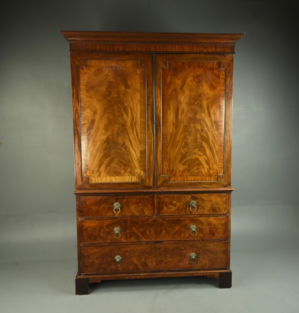 Georgian mahogany gentlemen's wardrobe 