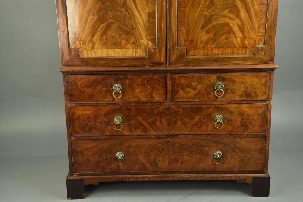 Georgian mahogany gentlemen's wardrobe  View II
