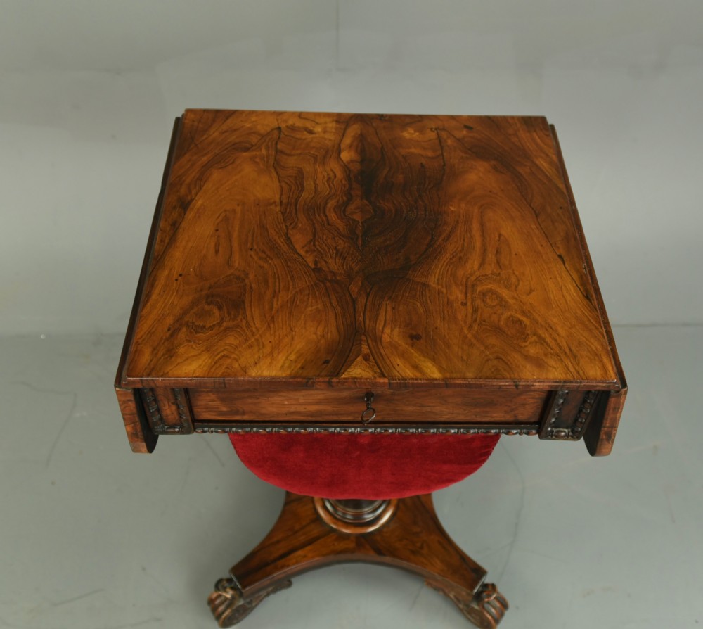 Regency Rosewood sewing table lamp table  View III