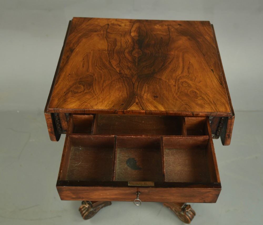Regency Rosewood sewing table lamp table  View IV
