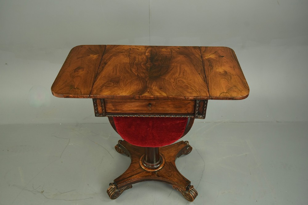 Regency Rosewood sewing table lamp table  View VI