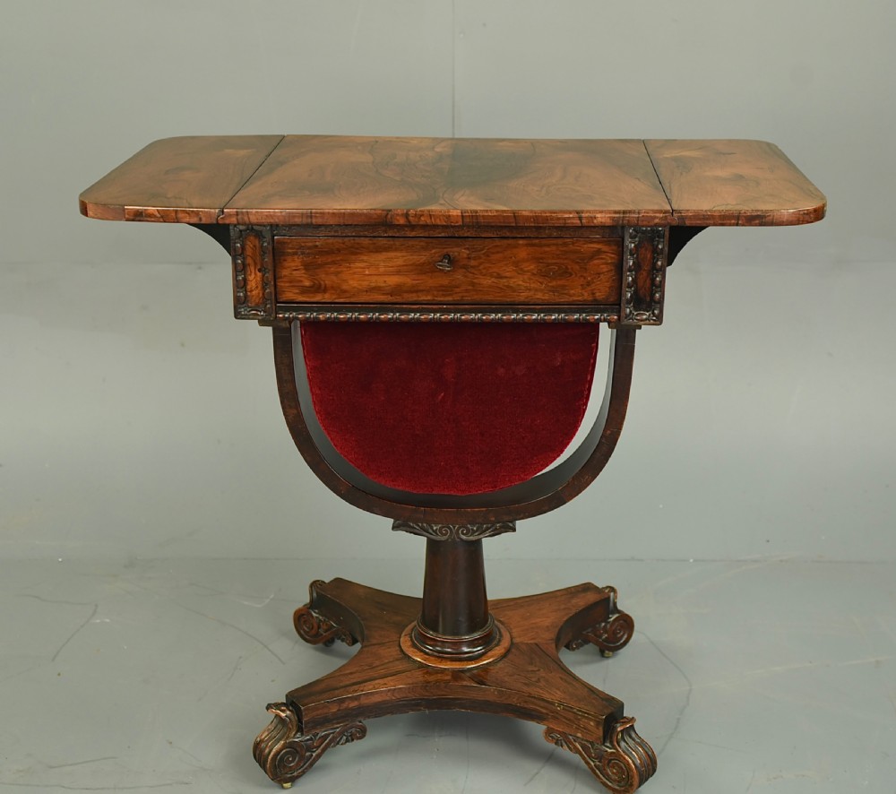 Regency Rosewood sewing table lamp table  View VII