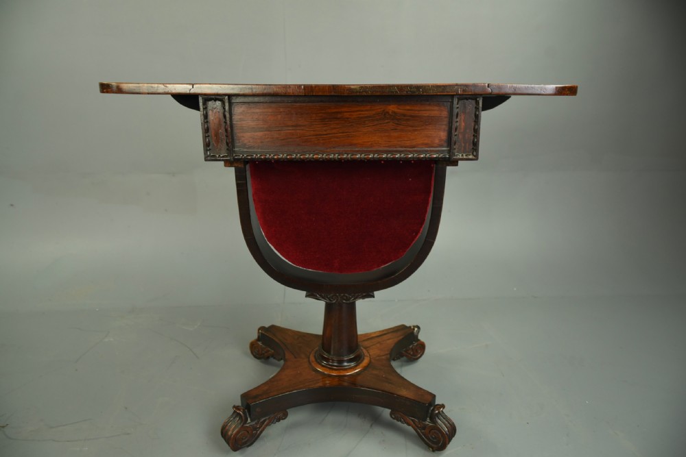 Regency Rosewood sewing table lamp table  View XI