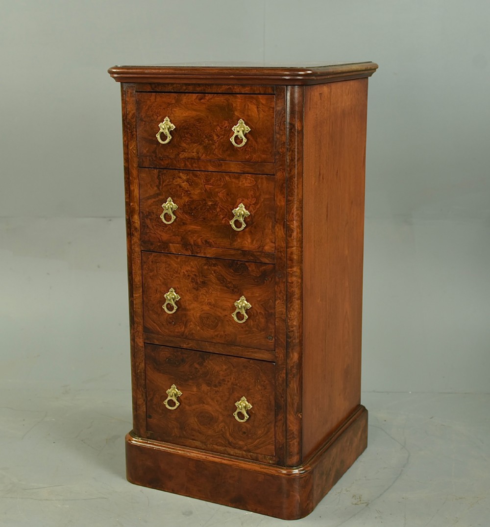 Pair of Victorian burr walnut bedside chests of drawers  View IV