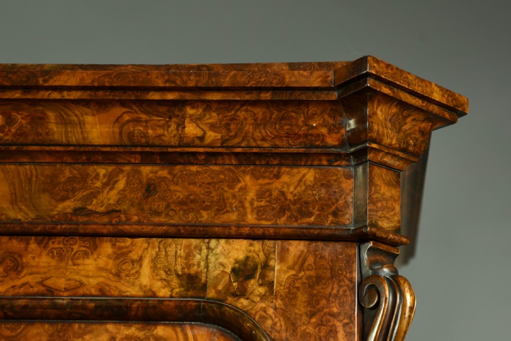 Victorian burr walnut breakfront triple wardrobe  View IV