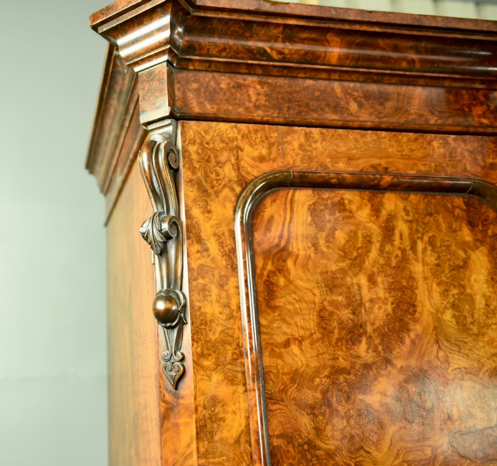 Victorian burr walnut breakfront triple wardrobe  View VII