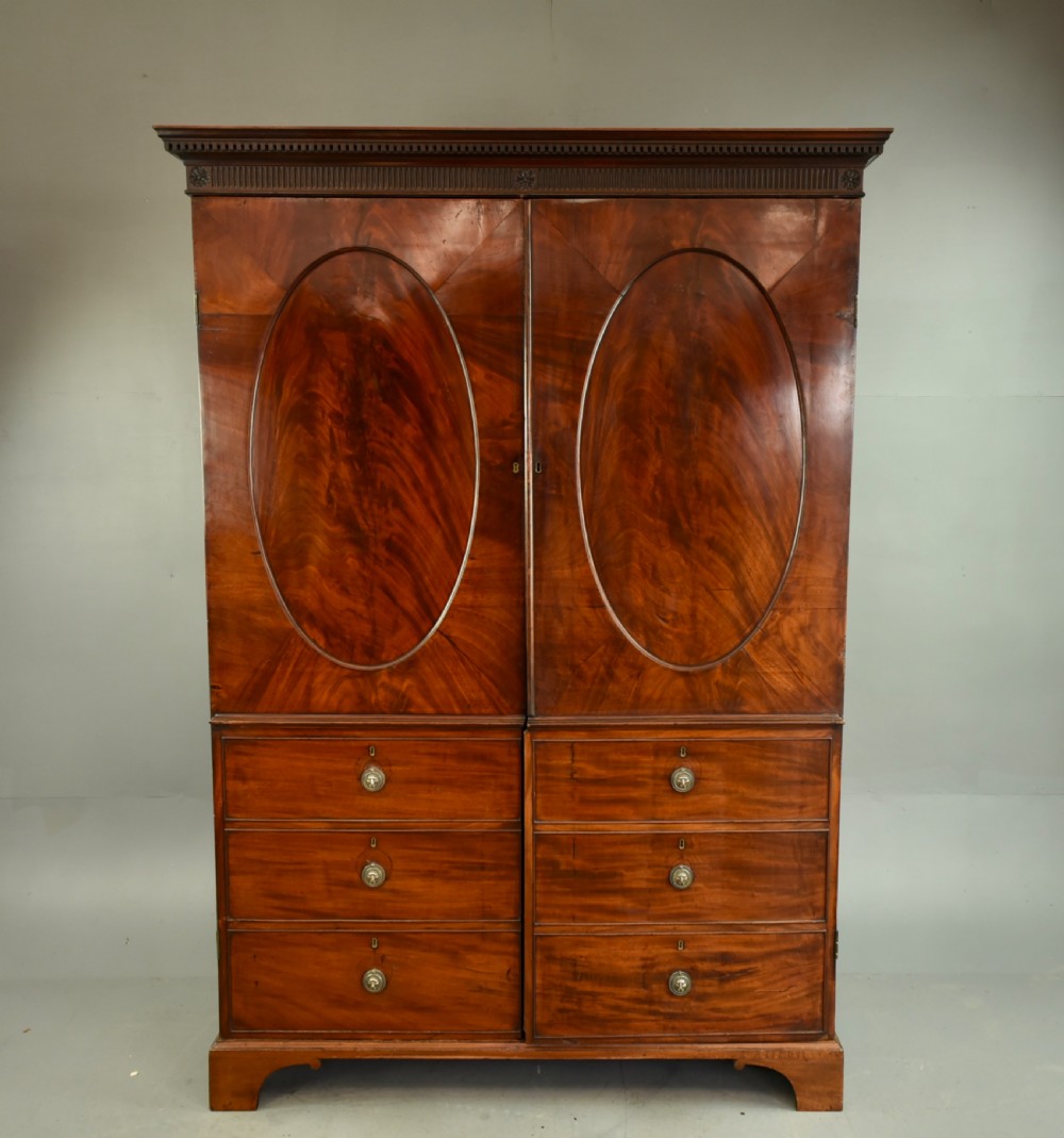 Georgian mahogany double wardrobe 