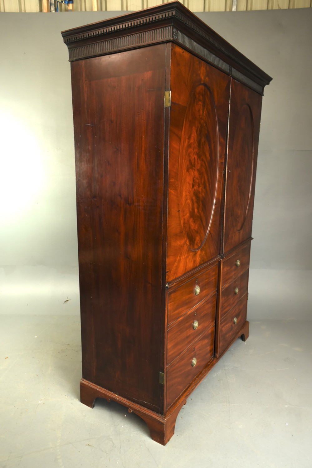Georgian mahogany double wardrobe  View IV