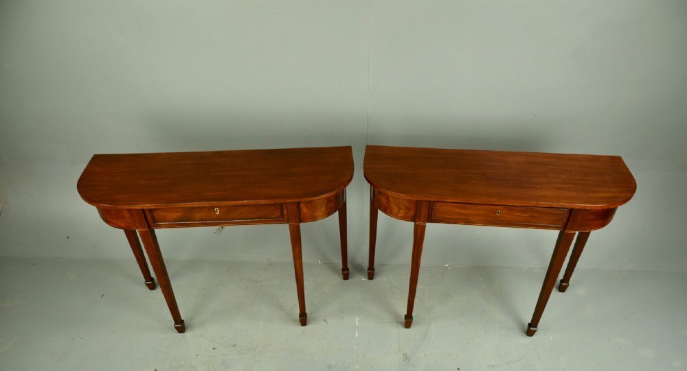 Pair of Georgian mahogany console tables  View II