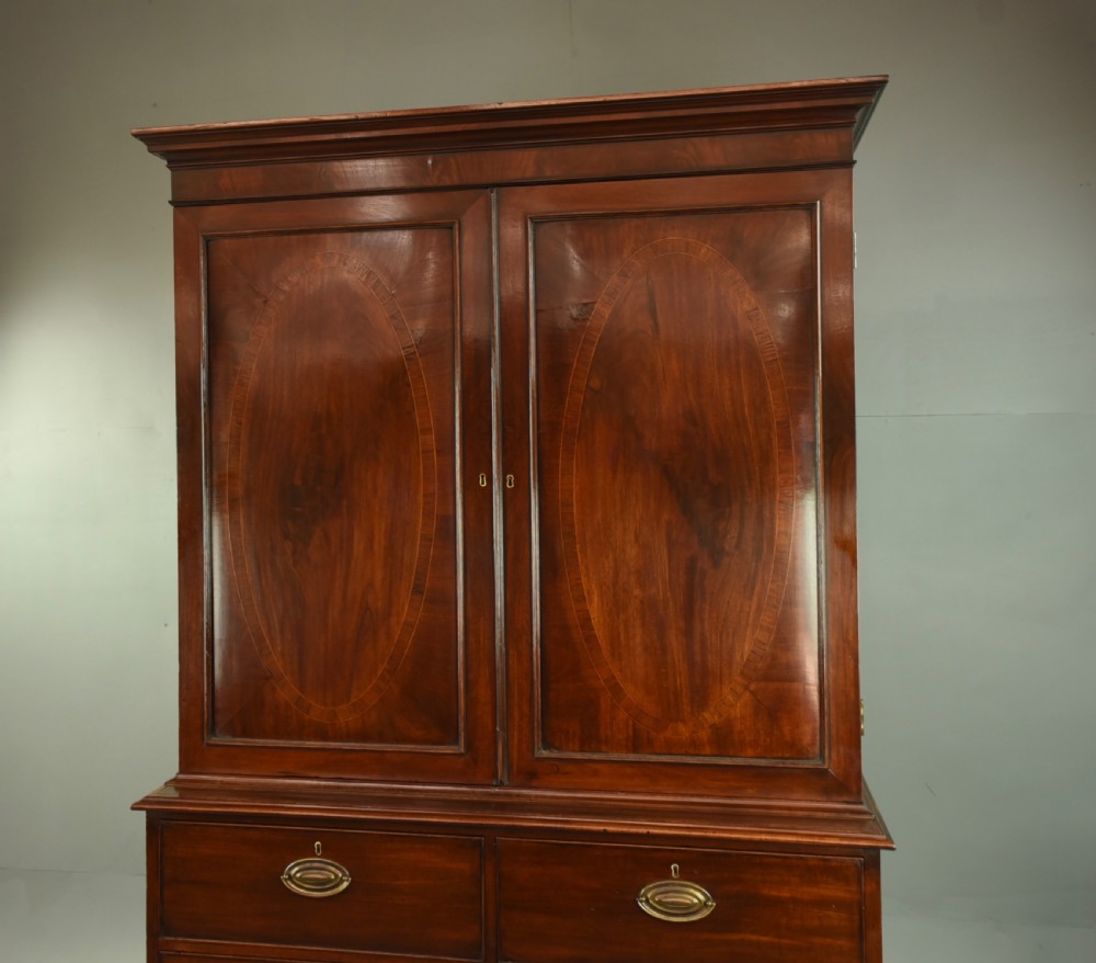 Georgian mahogany Gentlemans wardrobe  View II