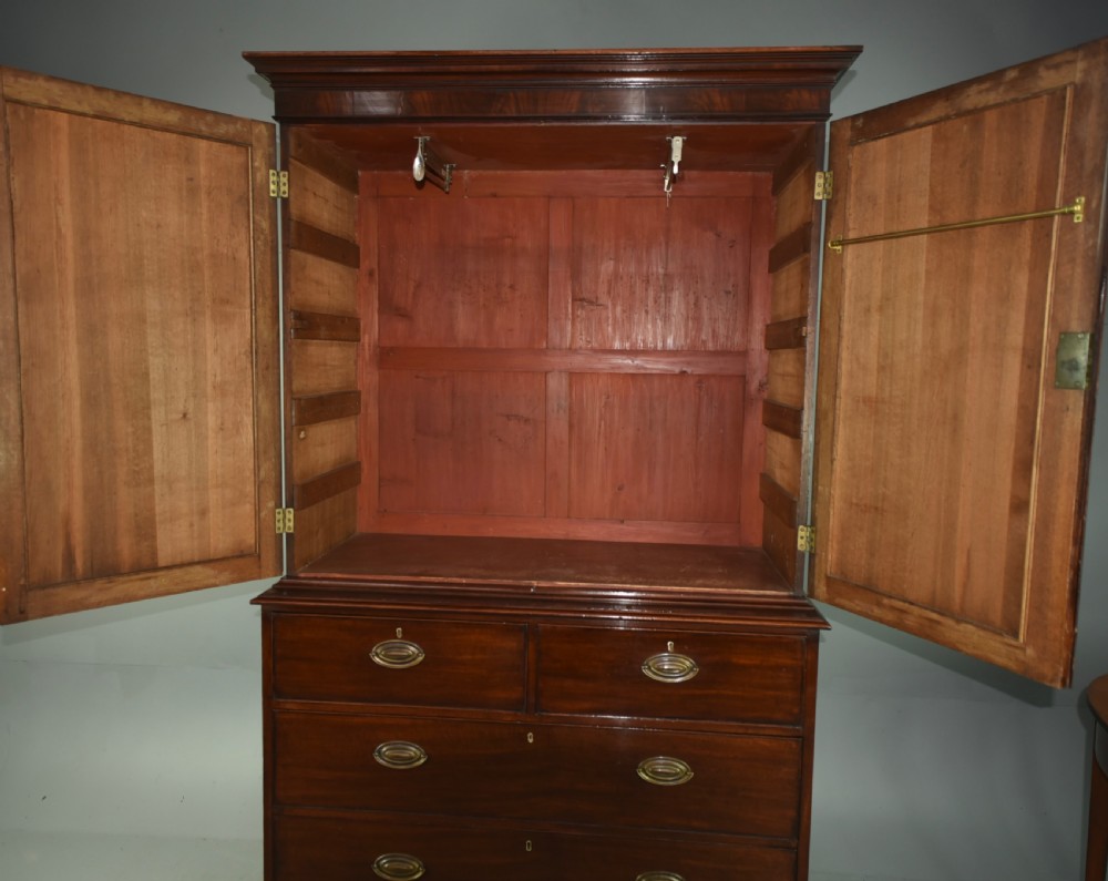 Georgian mahogany Gentlemans wardrobe  View V