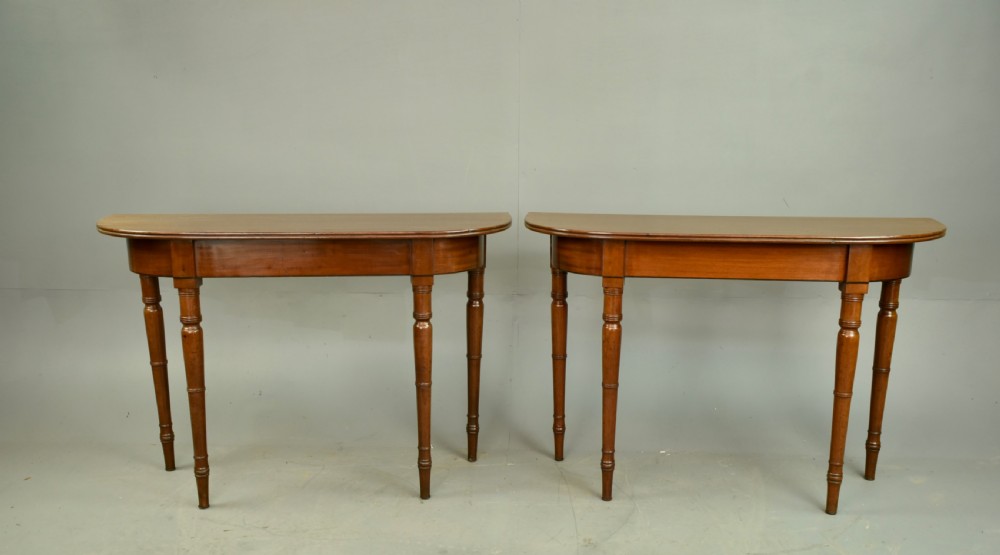 Pair of Regency mahogany console tables 