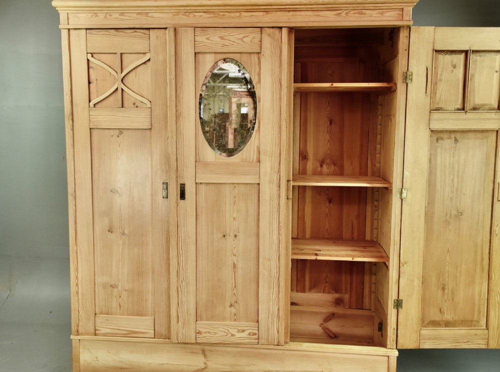 Victorian pine triple wardrobe flat packs View III