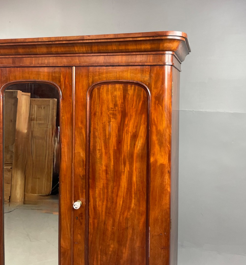 Victorian mahogany triple wardrobe  View II