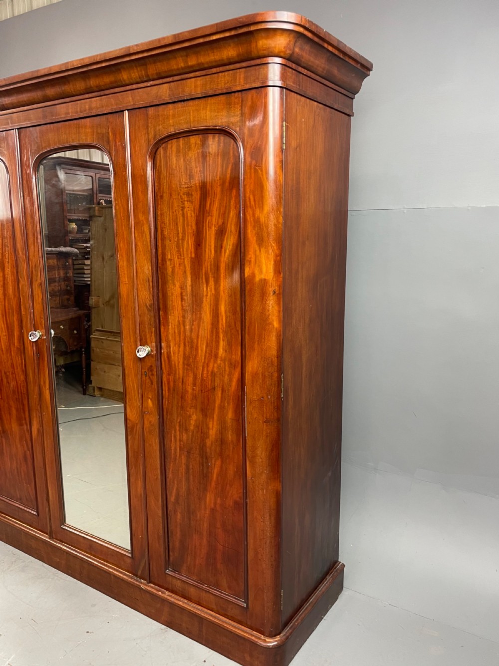 Victorian mahogany triple wardrobe  View V