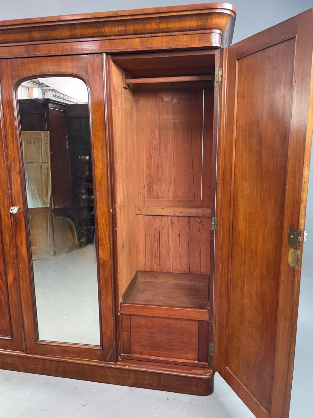 Victorian mahogany triple wardrobe  View VI