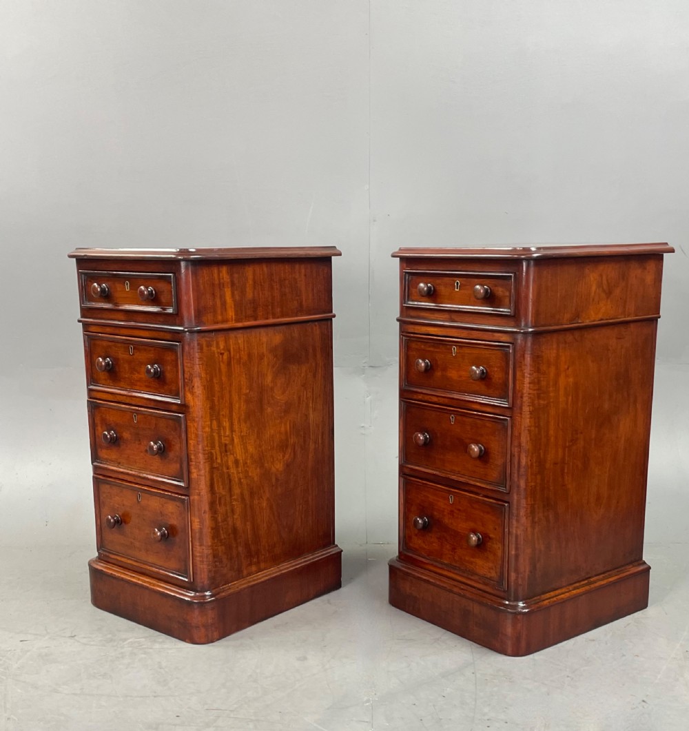 Pair of Victorian bedside chests of drawers  View II