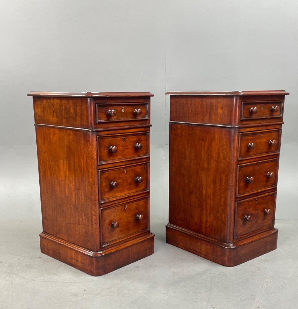 Pair of Victorian bedside chests of drawers  View III