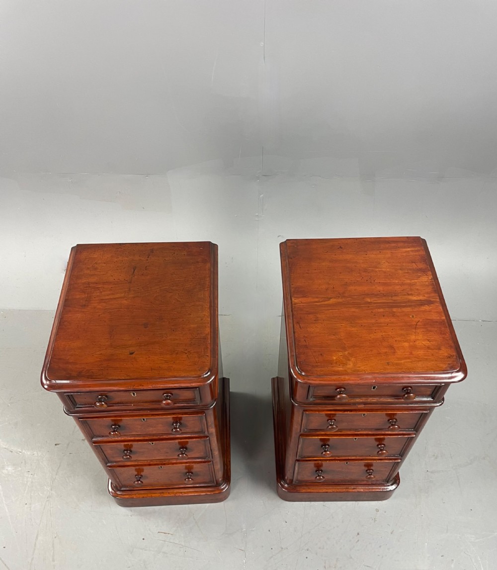 Pair of Victorian bedside chests of drawers  View V