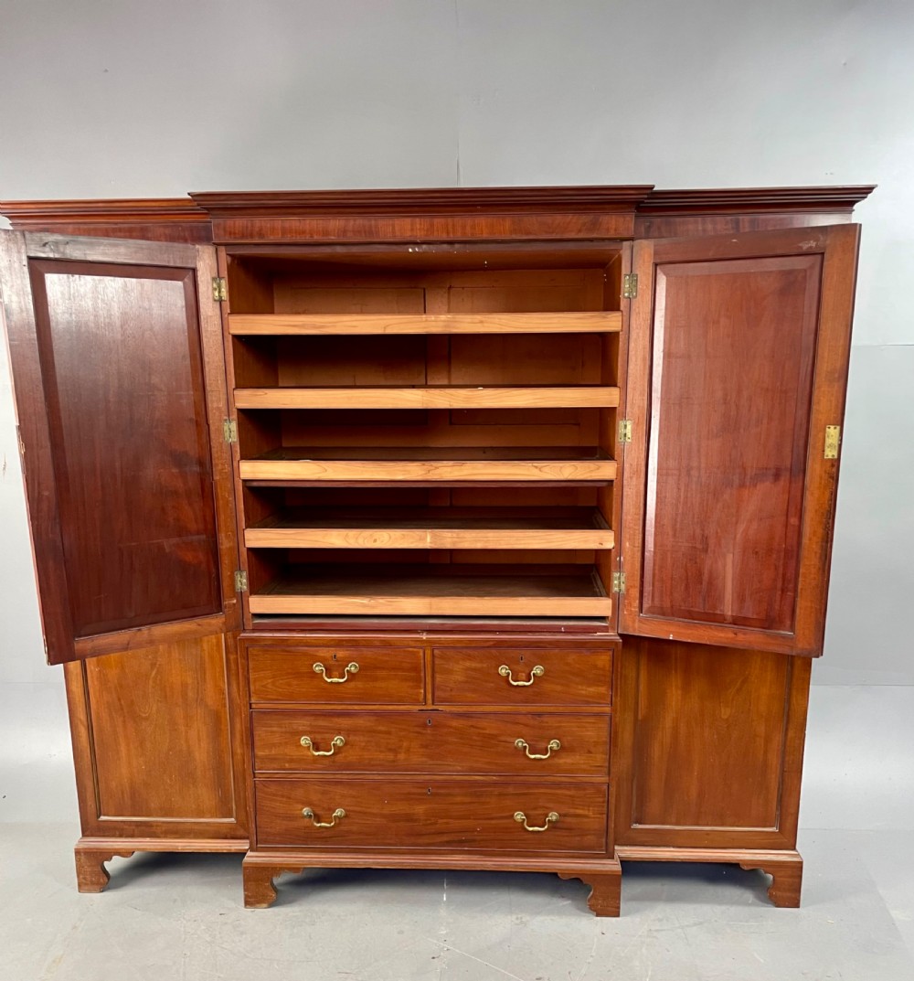 19th Century mahogany breakfront wardrobe  View III