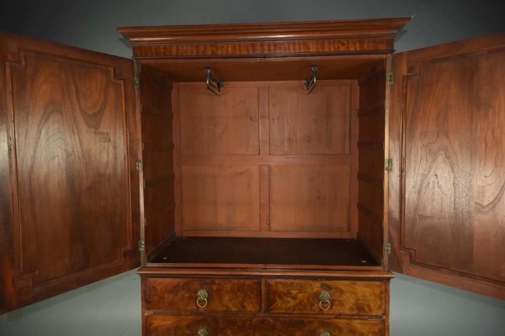 Georgian mahogany Gentlemans wardrobe  View III