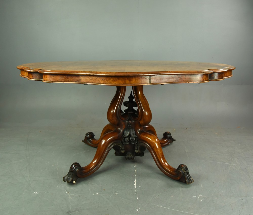 Victorian Burr walnut centre/ dining  table  View II