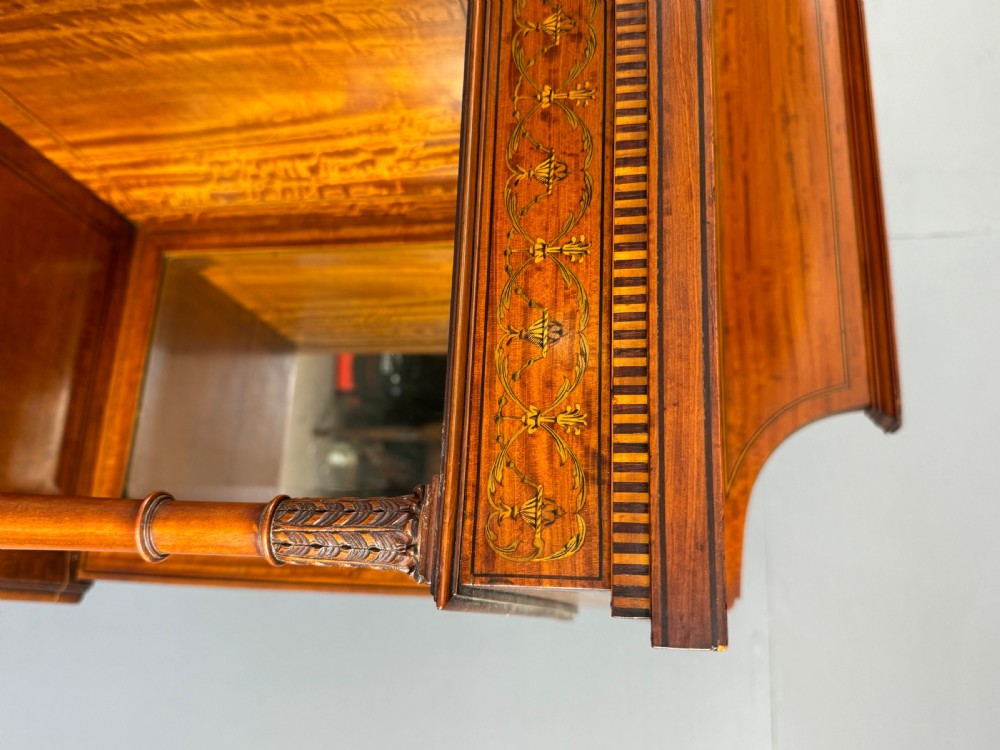 inlaid satin wood display cabinet Maple & Co  View II