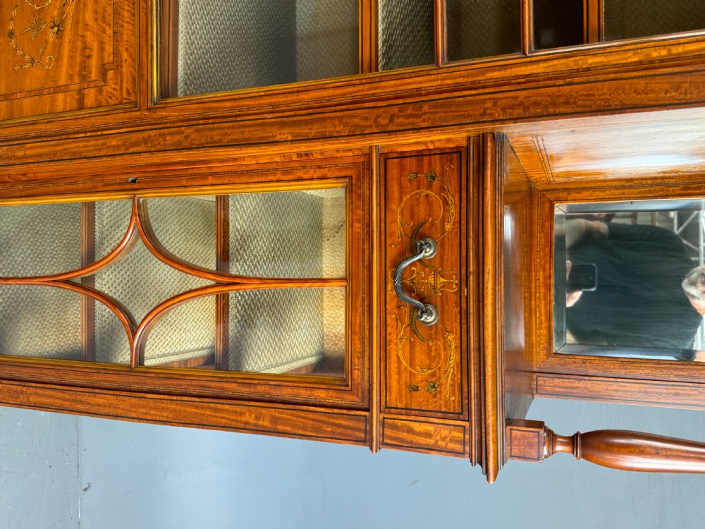 inlaid satin wood display cabinet Maple & Co  View III