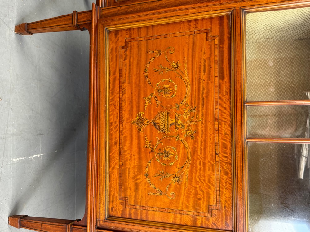 inlaid satin wood display cabinet Maple & Co  View IV