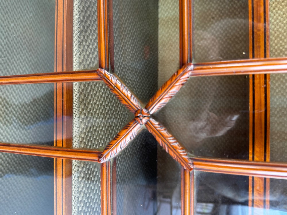 inlaid satin wood display cabinet Maple & Co  View V