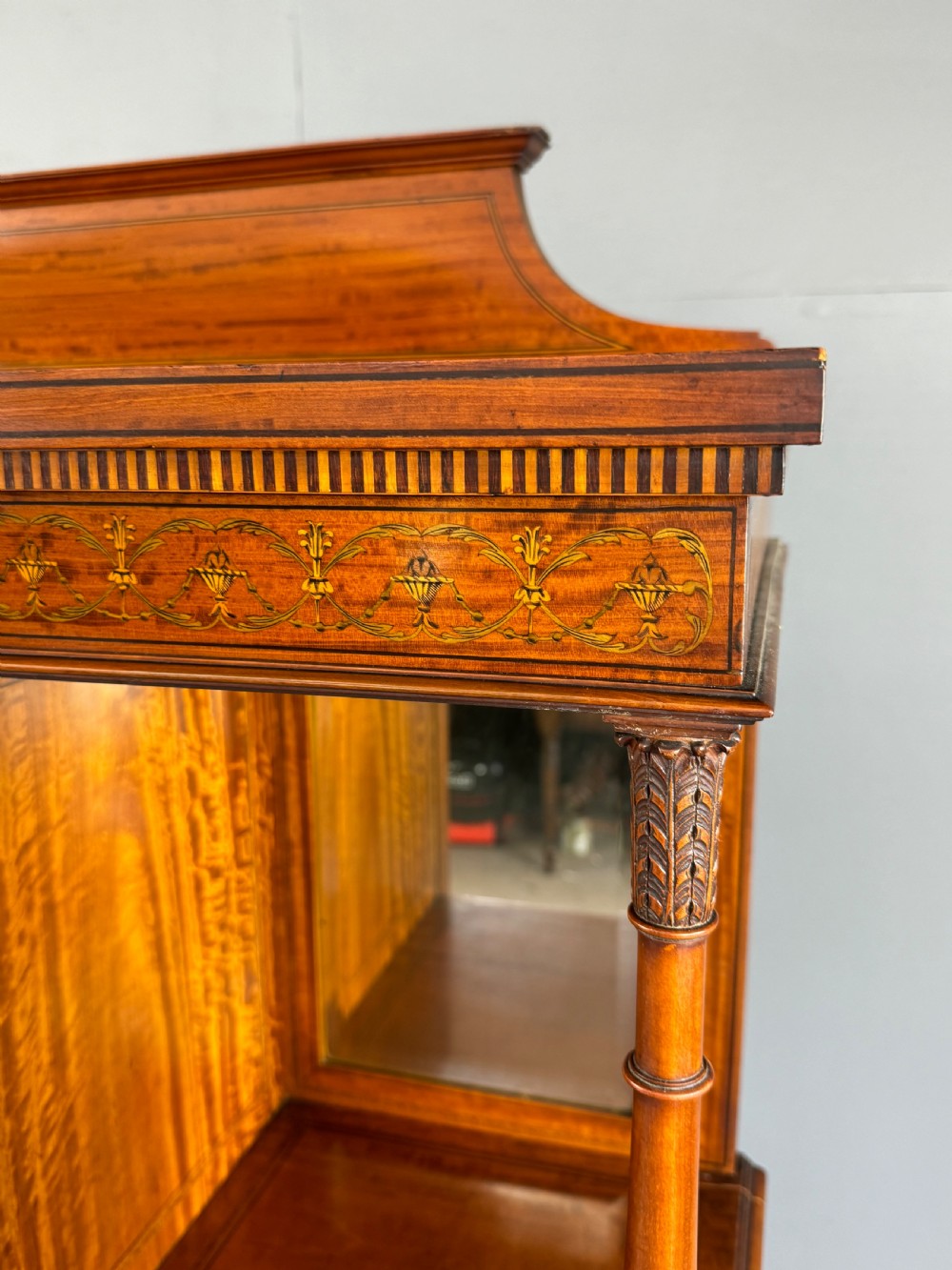 inlaid satin wood display cabinet Maple & Co  View VIII