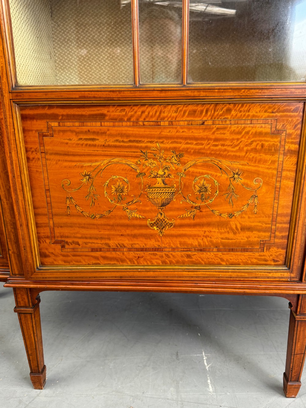 inlaid satin wood display cabinet Maple & Co  View X