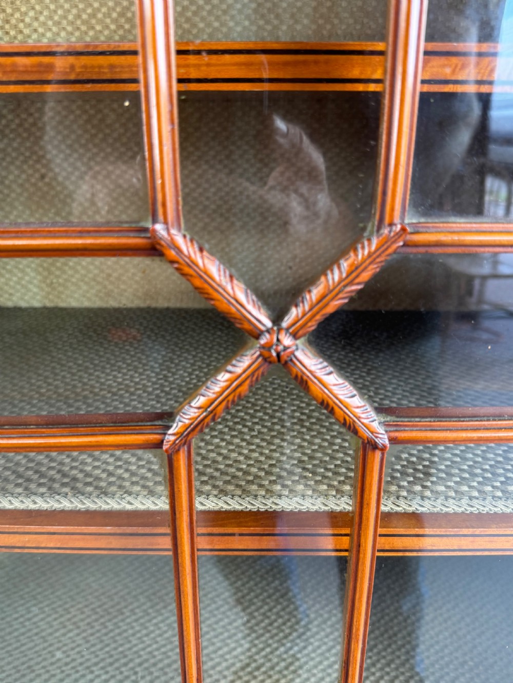 inlaid satin wood display cabinet Maple & Co  View XI