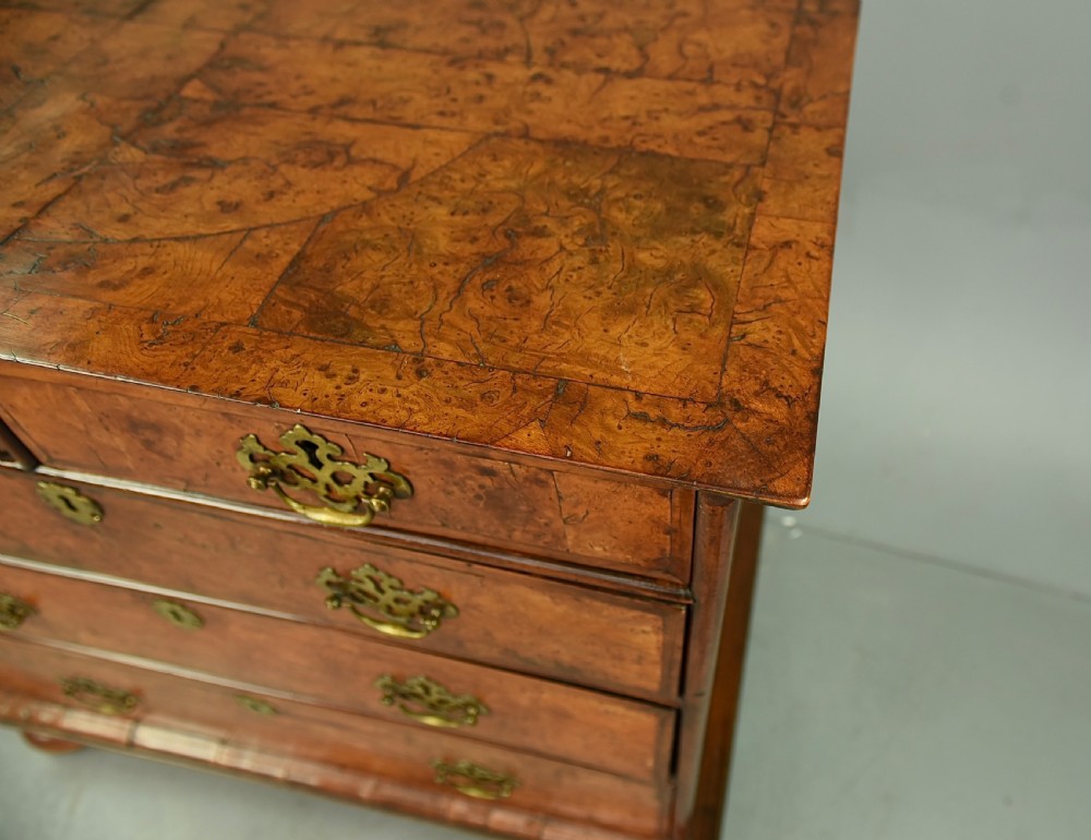 18th century burr walnut chest of drawers  View V