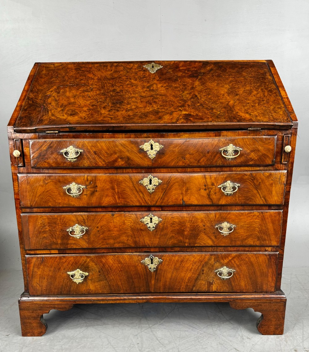 Georgian burr walnut bureau  View III