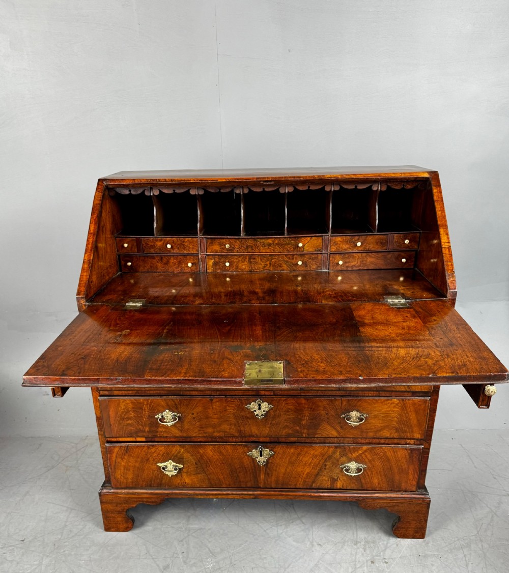Georgian burr walnut bureau  View V