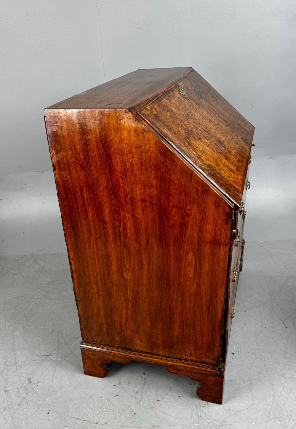 Georgian burr walnut bureau  View VI