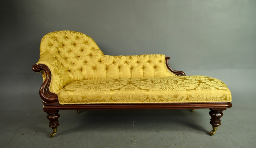 Victorian mahogany chaise longue