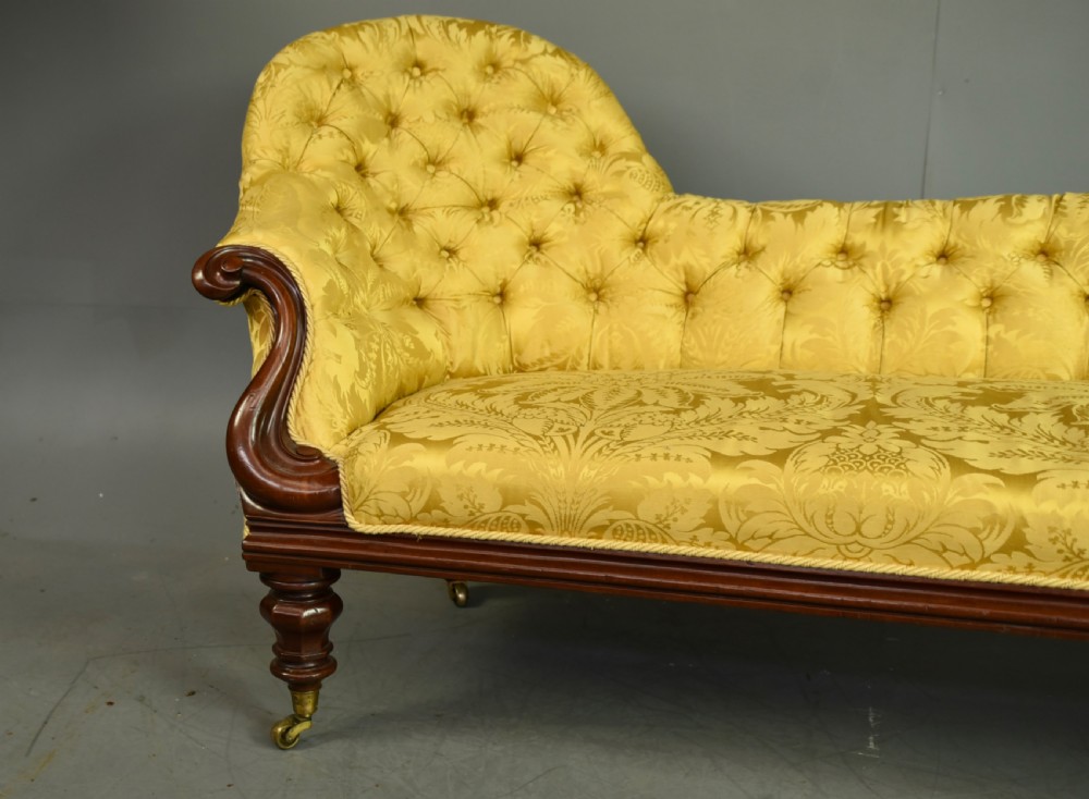 Victorian mahogany chaise longue View III
