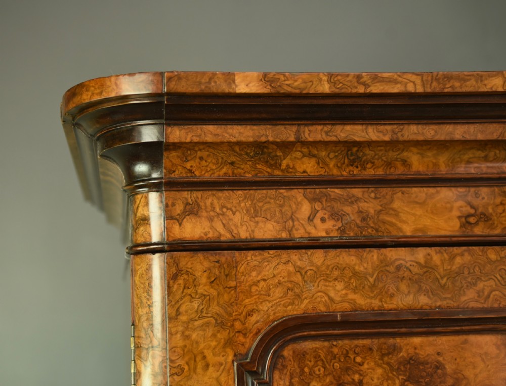 Victorian burr walnut triple  wardrobe compactum by H Ogden Manchester  View VI