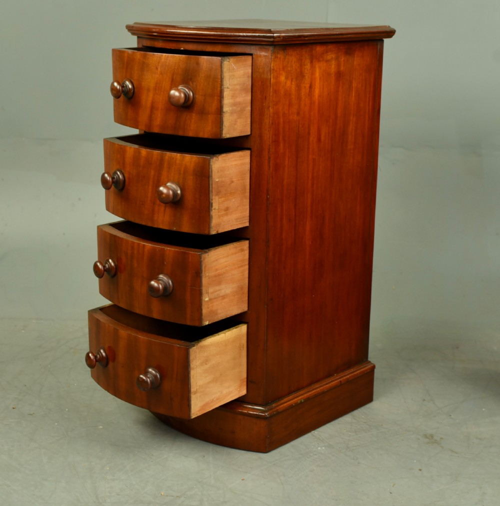Pair of Victorian mahogany bow front bedside chests of drawers  View VI