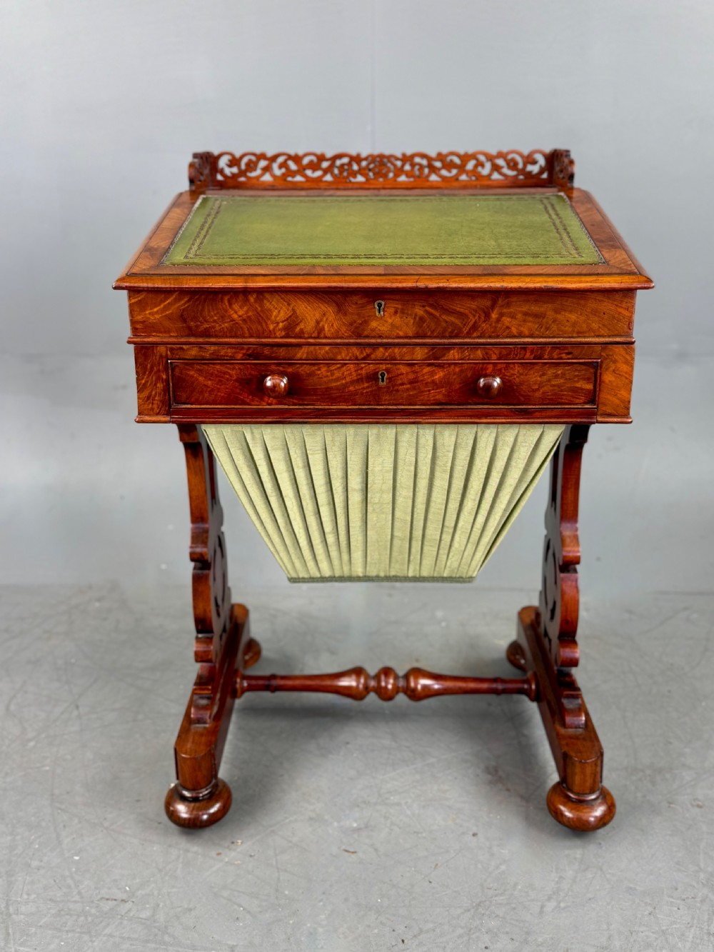 Victorian walnut Davenport work desk  View II