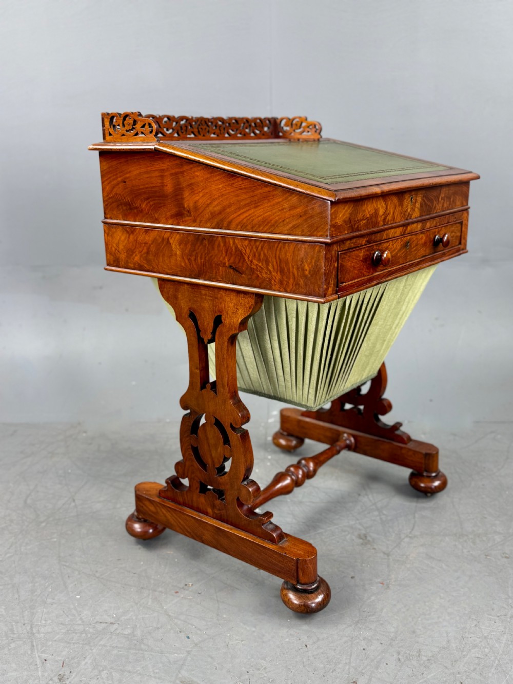 Victorian walnut Davenport work desk  View III